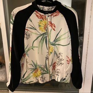 💐Make me an offer💐 ZARA BASICS Floral Bomber Jacket